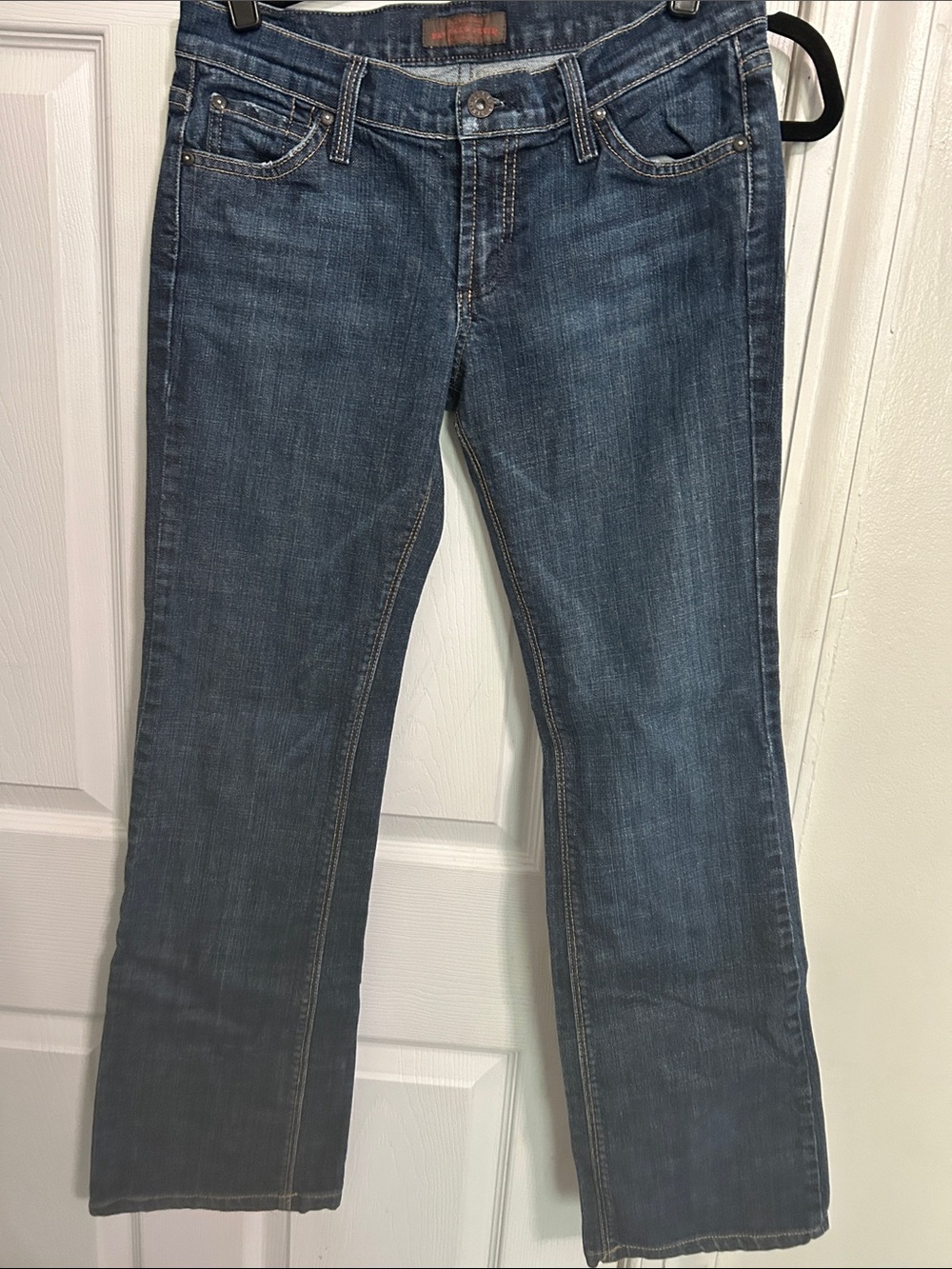 Women's Dark Blue Flare Jeans - Mid Rise